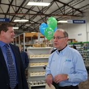 Jed Metzger, President/CEO of the Lima/Allen County Chamber of Commerce and Executive Director Lavon Welty chat before the formal program begins.