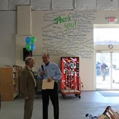 County Commissioner Dan Reiff is introduced by Executive Director Lavon Welty before he addressed the guests.